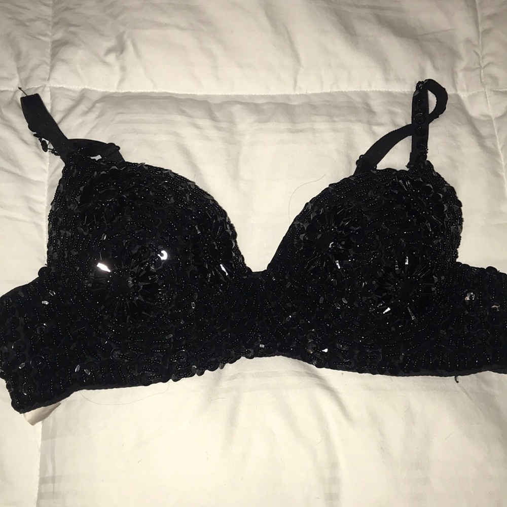 Sequin/studded bralette bra